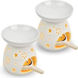 2er Keramik Duftlampe/Duftlicht Teelicht mit