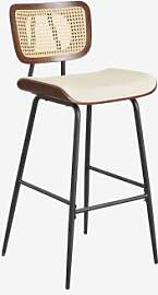 2er-pack Barhocker Aus Holz, Rattan Und