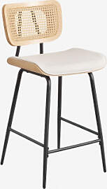 2er-pack Barhocker Aus Holz, Rattan Und