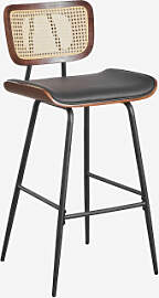 2er-pack Barhocker Aus Holz, Rattan Und