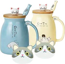 2er-Pack Katzenbecher Niedliche Kaffeetassen aus