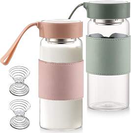 2er Pack Premium Glas Shaker Proteinshake, 500 ml
