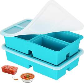 2er-Pack Silikon Gefriertablett, 4 Fächern ×