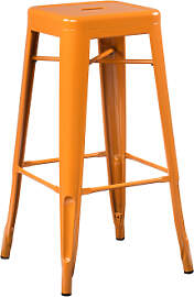 2er-pack Stapelbare Barhocker Aus Stahl Lix Orange 