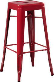 2er-pack Stapelbare Barhocker Aus Stahl Lix Rot