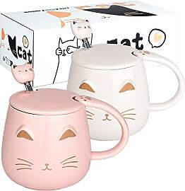 2er-Pack süße Katzenbecher Katze-Kaffeetasse-Set 