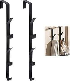 2er-Pack Vertikaler Türhaken Schwarz, Garderobe