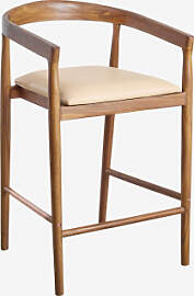 2er-pack Visby-leder-hocker (70 Cm) Vintage Beige