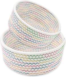 2er Set Aufbewahrungskorb Baumwollseil Geflochten