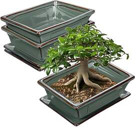 2er-Set Bonsai Keramiktopf Bonsaischale mit