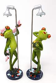 2er Set Dekofiguren Badezimmer Frösche Frosch in