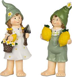 2er Set Dekofiguren Sommerkinder stehend mit