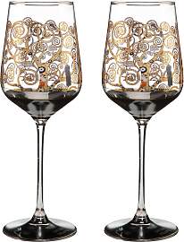 2er Set Gustav Klimt Weinglas Der Lebensbaum H.