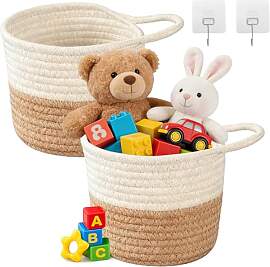 2er Set Hängekörbe 15×15 cm, Geflochtener