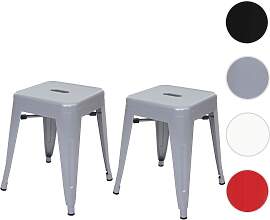 2er-Set Hocker HWC-A73, Metallhocker Sitzhocker,