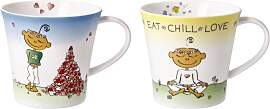 2er Set Kaffeebecher Tassen DER KLEINE YOGI 350ml