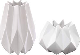 2er Set Kaiser Porzellanvasen POLYGONO STAR weiß