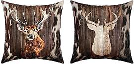 2er Set Kissenbezüge Hirsch Kissenbezüge 50x50cm 