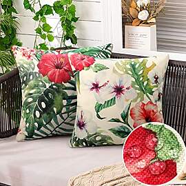 2er Set Kissenbezug 50x50 Wasserfeste Leinen