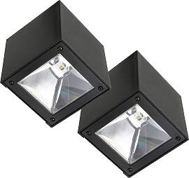 2er set LED Solar Cube Wandleuchte Schwarz