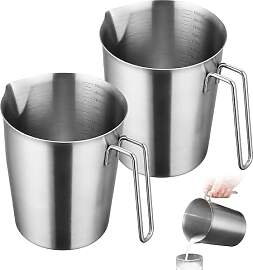 2er Set Messbecher Edelstahl 1500 ML, 1,5L 304
