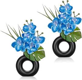 2er-Set Mini Kunstpflanze Orchideen Kunstblumen
