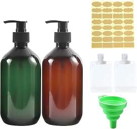 2er Set Seifenspender und Pumpflasche 500ml,