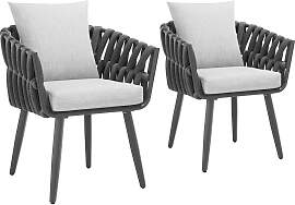 2er Set Stuhl Lugano im Rope-Design mit