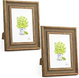 2er Set Vintage Bilderrahmen, 13x18 cm Holzrahmen, 