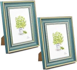 2er Set Vintage Bilderrahmen, 13x18cm Holzrahmen,