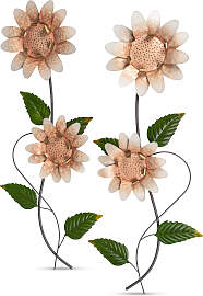 2er Set Wanddeko Wandbilder Blumenweiß rosa H.