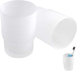 2er Set Zahnputzbecher aus satiniertem Glas,