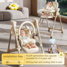 2-in-1 elektrischer Kinderwippe und Hochstuhl –