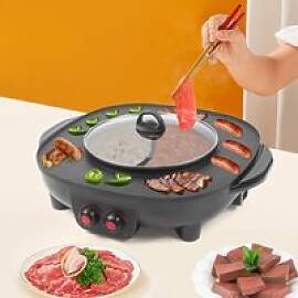 2-in-1-Hotpot und Grill, elektrischer Hotpot-Topf, 