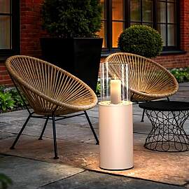 2 IN 1 Standkamin 81CM Windlicht säule Großer