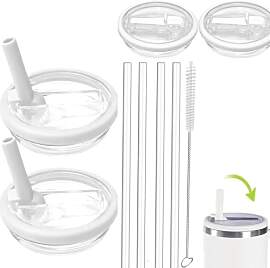 2 Pack 40 oz Tumbler Flip Straw Lid passend für