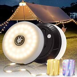 2-Pack Camping Lichterkette Aufrollbar, 4-in-1