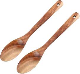 2 PCS Kochlöffel Holz, Holz Esslöffel,