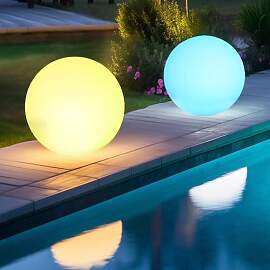 2PCS RGB Solarlampe für Außen, 30cm LED