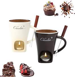 2PCS Schokofondue Tasse Keramik 130ML Schoko