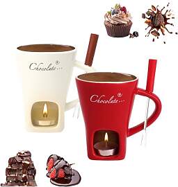 2PCS Schokofondue Tasse Keramik 130ML Schoko
