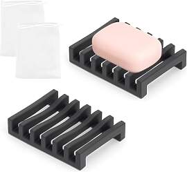 2 pcs Silikon Seifenschale, Seifenschale mit