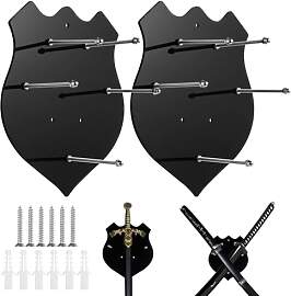 2 PCS Sword Wall Hangers, Schwarz Acryl Schwert