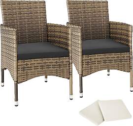 2 Rattansessel inkl. 4 Sitzbezüge -