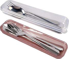 2 Sets Camping Besteck, 4-in-1 Edelstahl