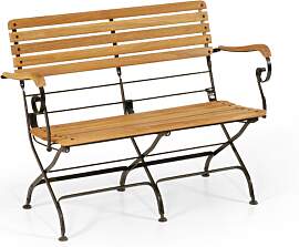 2-Sitzer Klappbank Oxford Teak / Stahl verzinkt