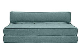 2-Sitzer-Schlafsofa graugrüner Stoff KATY