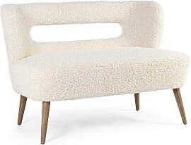 2-Sitzer Sofa Cortina aus Teddy Stoff,