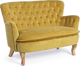2-Sitzer Sofa Orlins Samt-Optik, klassisch,