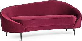 2-Sitzer Sofa Seraphin aus Samt, modern, Rot,